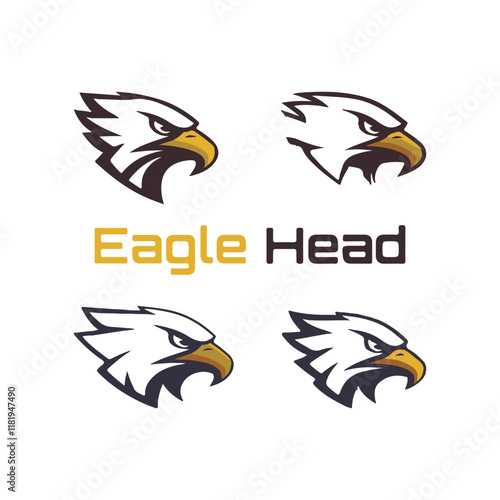 Detailed vector illustration of an eagle head with a fierce and determined expression, perfect for logos or designs.
