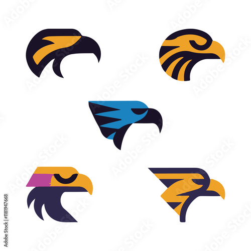 Detailed vector illustration of an eagle head with a fierce and determined expression, perfect for logos or designs.
