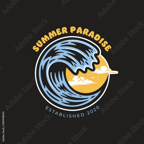 Tropical summer-themed logo design for vacations