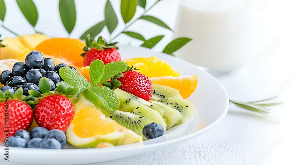 Fresh Fruit Salad Strawberries Kiwi Orange Blueberry Fresh Fruit Salad Strawberries Kiwi Orange Blueberry