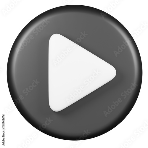 3d realistic play button icon