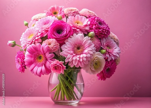 Wallpaper Mural Pastel Pink Flower Bouquet Wallpaper, Beautiful Floral Background, Aesthetic Poster Design Torontodigital.ca