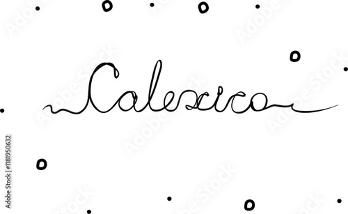 Calexico. City in the USA. One line drawing doodle hand drawn. Vector object illustration, minimalism hand drawn sketch design modern new photo