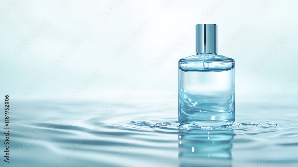 Refreshing aftershave bottle pristine setting product photography cool environment high-quality view soothing concept Refreshing aftershave bottle pristine setting product photography cool environment high-quality view soothing concept