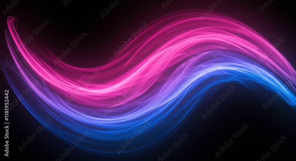 Fluid Abstract Flow: An ethereal abstract artwork with vibrant blue and pink light streaks intertwining in a dynamic, wavy flow on a black background. Perfect for modern and tech-related projects. Fluid Abstract Flow: An ethereal abstract artwork with vibrant blue and pink light streaks intertwining in a dynamic, wavy flow on a black background. Perfect for modern and tech-related projects.