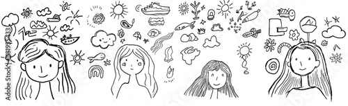 Girl's Portrait with wild hair - Lifestyle Concept
