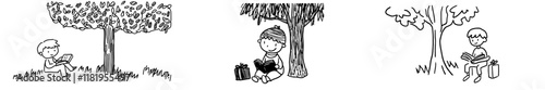 A zentangle-style illustration of a girl with a present riding a sledge