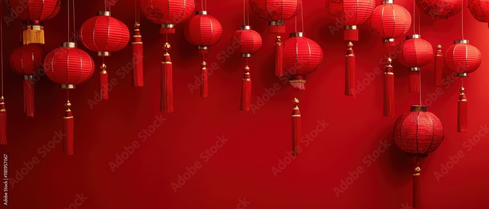 Captivating close-up of red chinese lanterns at cultural festival in warm environment Captivating close-up of red chinese lanterns at cultural festival in warm environment