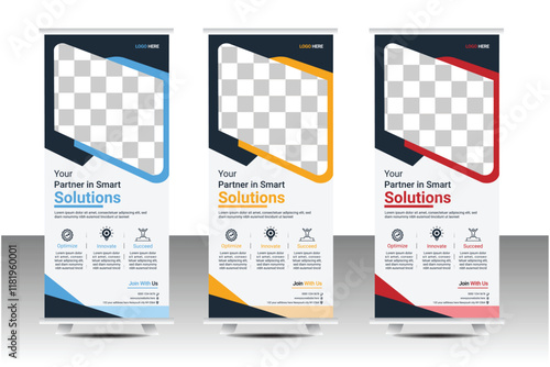Corporate And Creative Business Roll Up Banner Template, polygon background, vector illustration, business flyer, and display banner for your Corporate business