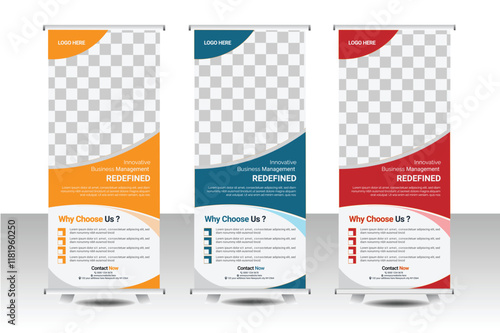 Corporate And Creative Business Roll Up Banner Template, polygon background, vector illustration, business flyer, and display banner for your Corporate business