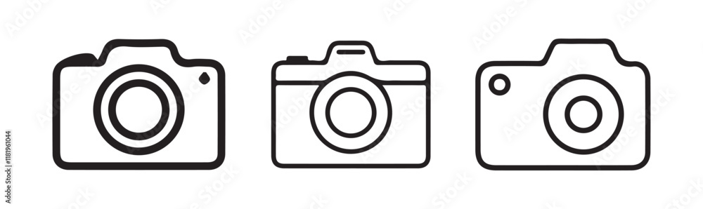 Camera icon set. Photo camera icon in different style. flat illustration of vector icon on white background. Vector illustration eps 10 Camera icon set. Photo camera icon in different style. flat illustration of vector icon on white background. Vector illustration eps 10