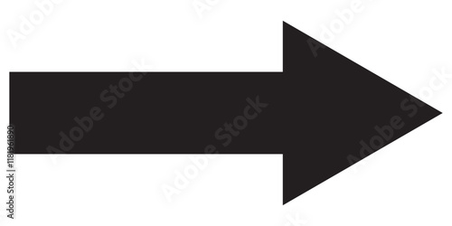 Long arrow. Black arrow pointing right. Black large arrow pointing right. Bold thine long arrow.