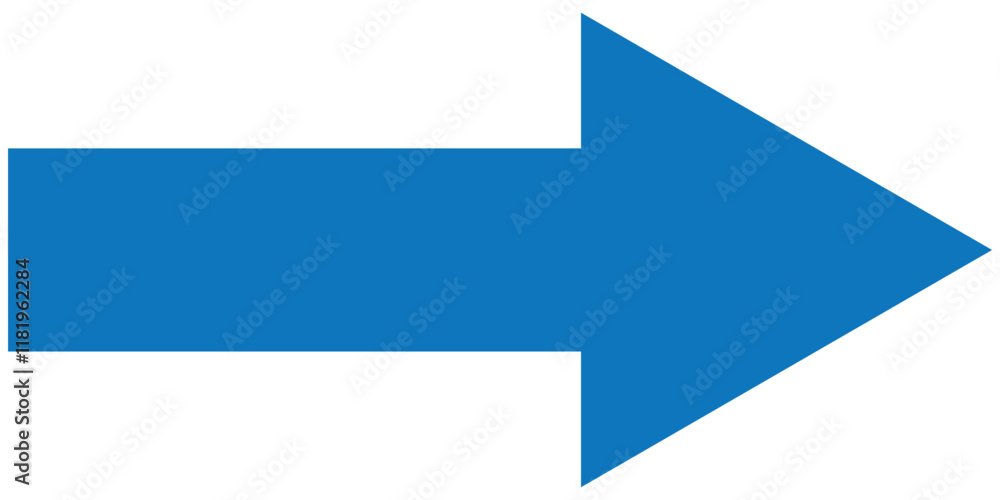Blue long arrow pointing to the right. Straight long arrow icon, right thin line, blue cursor, horizontal element, thick pointer vector long arrow icon. Bold arrow icon . Blue long arrow pointing to the right. Straight long arrow icon, right thin line, blue cursor, horizontal element, thick pointer vector long arrow icon. Bold arrow icon .