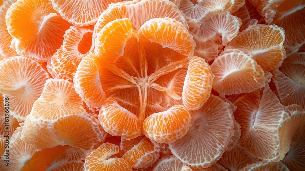 Bright orange slices arranged in a circular pattern, highlighting their vibrant textures Bright orange slices arranged in a circular pattern, highlighting their vibrant textures