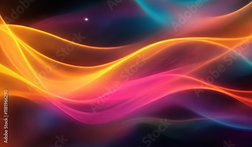 Wallpaper Mural fondo abstracto ondas de luz sobre fondo oscuro Torontodigital.ca