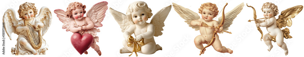 png set delightful series of cherubic angels, each embodying love, innocence, and grace png set delightful series of cherubic angels, each embodying love, innocence, and grace