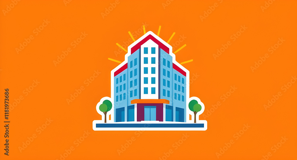Naklejka premium illustration of building