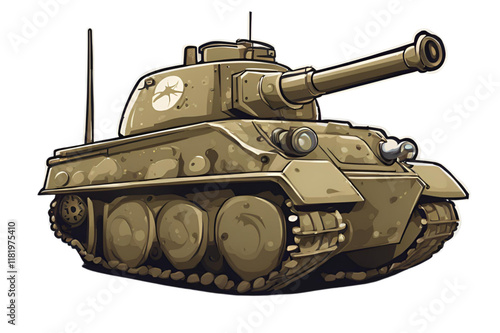 Cartoon of military tank