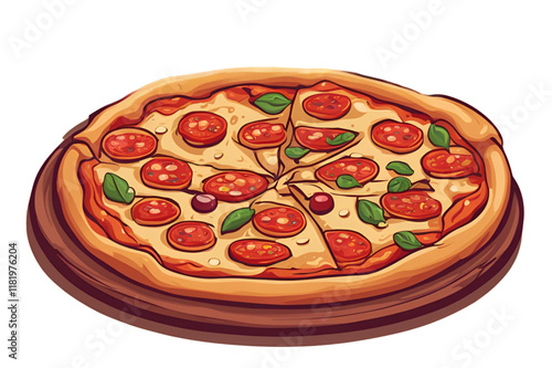 Cartoon of pizza