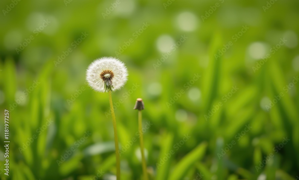 Two dandelion puff balls in sunlight Two dandelion puff balls in sunlight