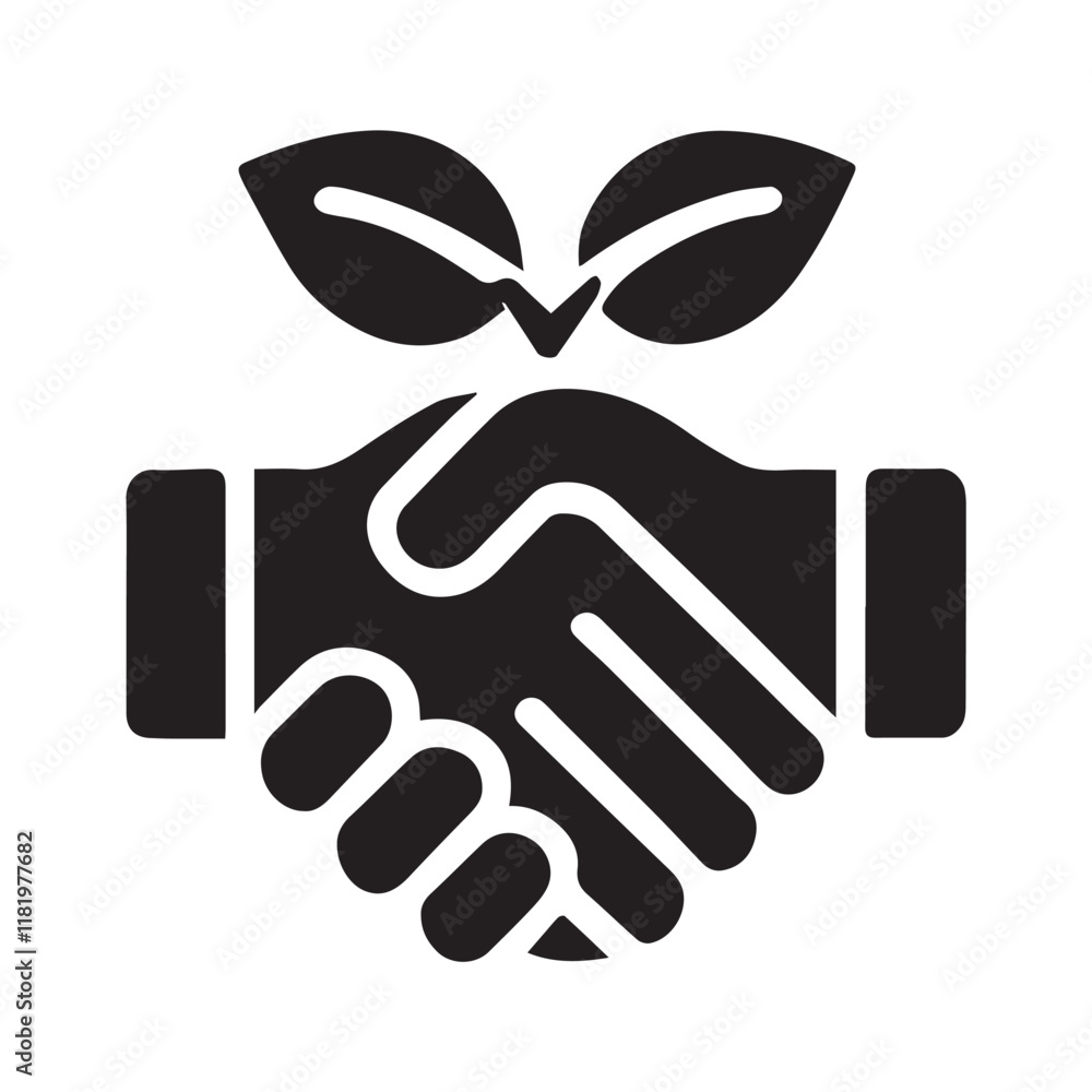 Simple black Vector Illustration of a Business Handshake Simple black Vector Illustration of a Business Handshake