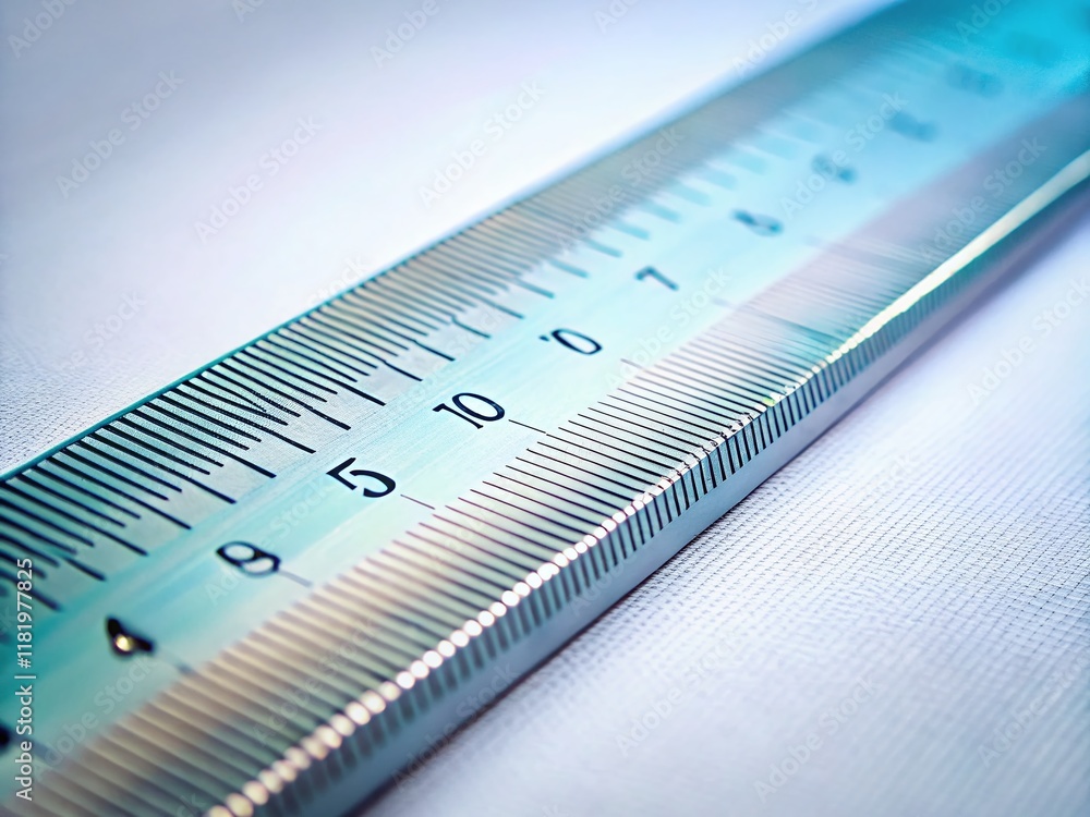 Precise Measurement: Close-up of a Ruler Showing Centimeter Markings with Copy Space Precise Measurement: Close-up of a Ruler Showing Centimeter Markings with Copy Space