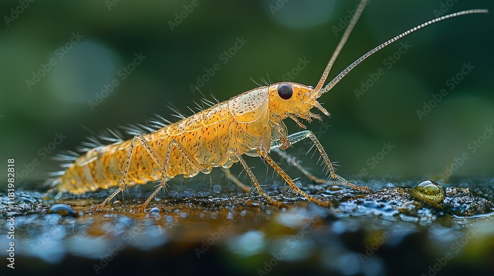 Macro Photo of Tiny Amber Insect Macro Photo of Tiny Amber Insect