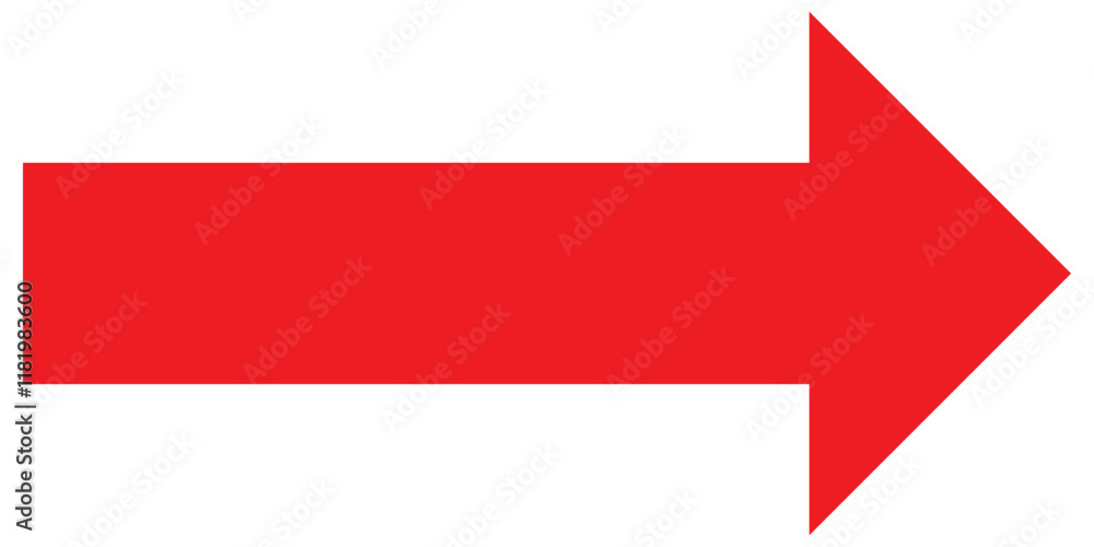 Long red arrow icon vector pointing right. Arrow shape element. Bold arrow icon. large size red long arrow. Long red arrow icon vector pointing right. Arrow shape element. Bold arrow icon. large size red long arrow.