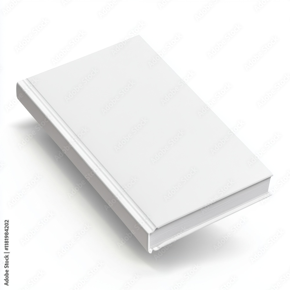 A blank white book with a smooth cover, resting at an angle, ideal for personal notes or creative writing. A blank white book with a smooth cover, resting at an angle, ideal for personal notes or creative writing.