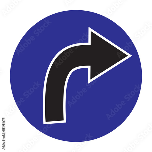 Vector illustration of tun arrows with curved and right-angle turns,color styles design.