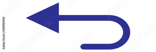 Vector illustration of tun arrows with curved and right-angle turns,color styles design.