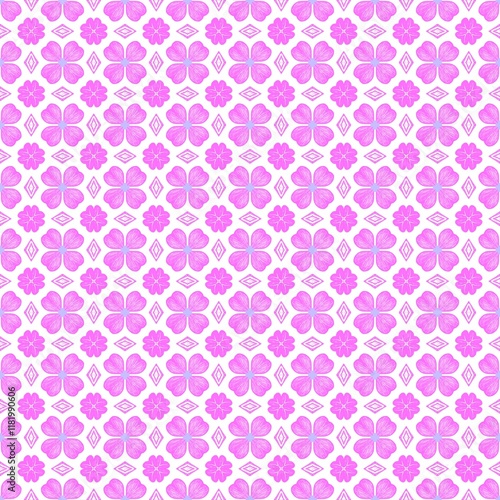 seamless pattern with pink flowers