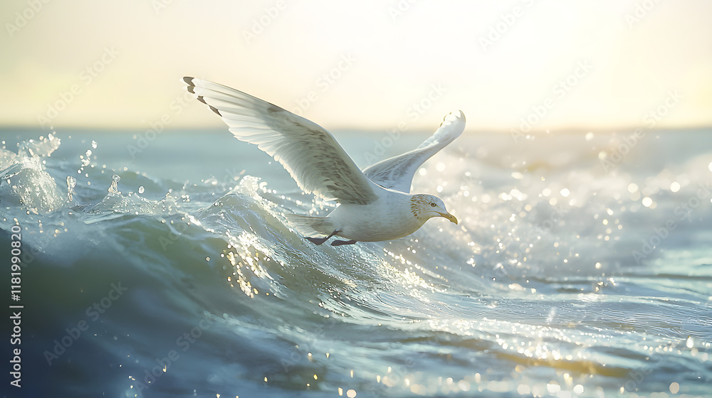 Fototapeta premium Seagull Wallpeper Ocean Calm