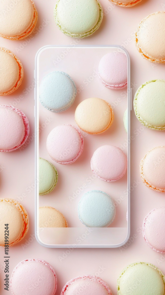 Pastel Macarons with Smartphone Display
Pastel Macarons with Smartphone Display