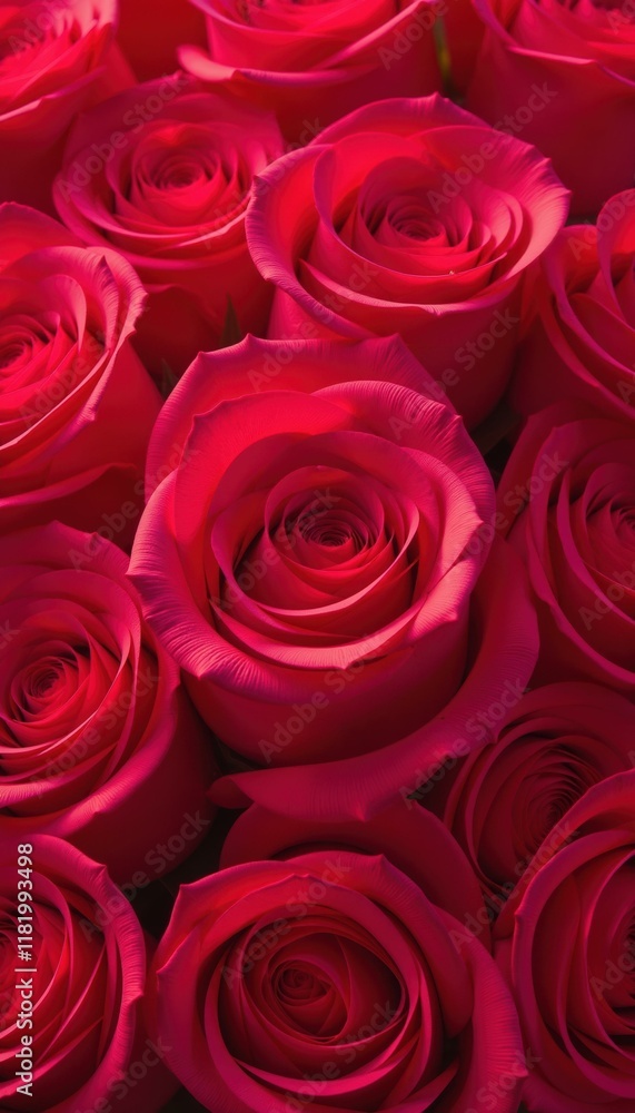 Close up of many beautiful red roses, ideal for romantic occasions like Valentines Day or Mothers Day representing love and affection. Close up of many beautiful red roses, ideal for romantic occasions like Valentines Day or Mothers Day representing love and affection.