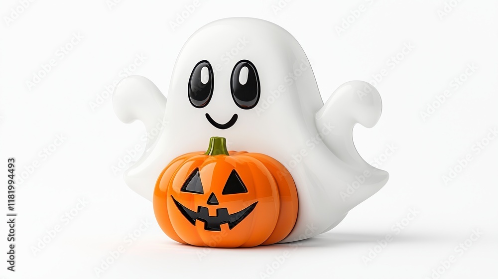 Adorable Ghost Character with Pumpkin for Halloween Decorations Adorable Ghost Character with Pumpkin for Halloween Decorations