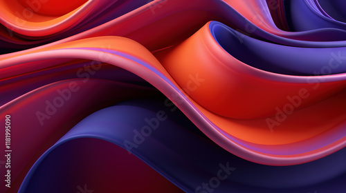 Vibrant abstract blue and purple waveform with fluid motion and colorful gradients