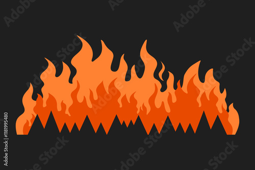 Wildfire is spreading. The fire is burning the forest. Save the earth. Environment disaster.