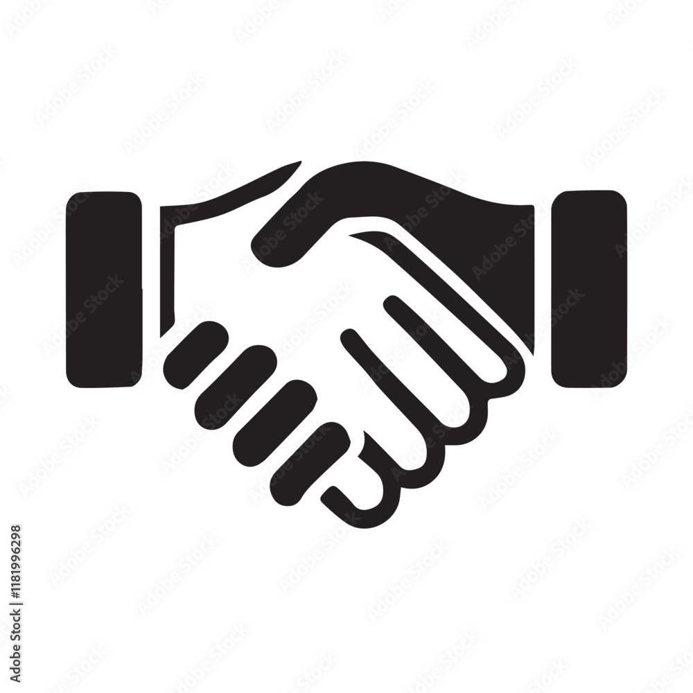 Simple black Vector Illustration of a Business Handshake Simple black Vector Illustration of a Business Handshake