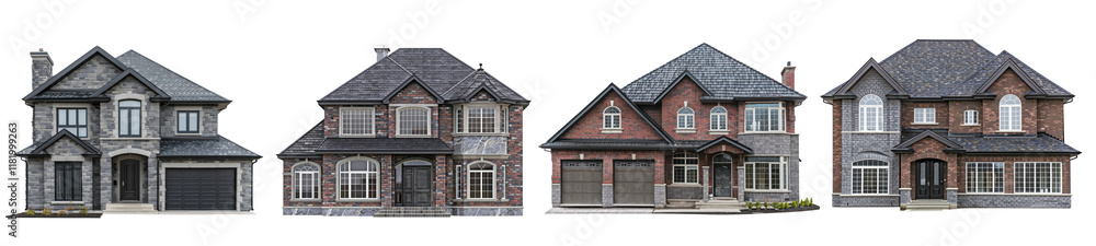 Colonial style house architecture png cut out element set, transparent background Colonial style house architecture png cut out element set, transparent background