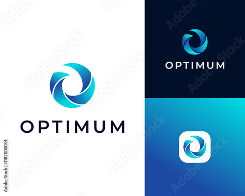 Letter O Colorful Gradient Circular Round Circle Spin Swirl Twist Vector Logo Design Illustration