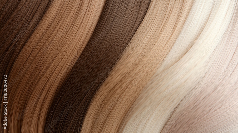 Ombre extensions transitioning from ash brown to platinum blonde, neatly aligned, with natural light reflections Ombre extensions transitioning from ash brown to platinum blonde, neatly aligned, with natural light reflections