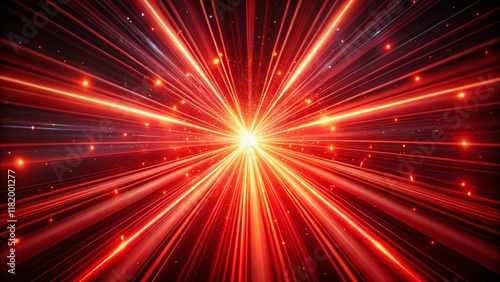 Red Laser Beams Cutting Through Darkness: Dramatic Stock Photo