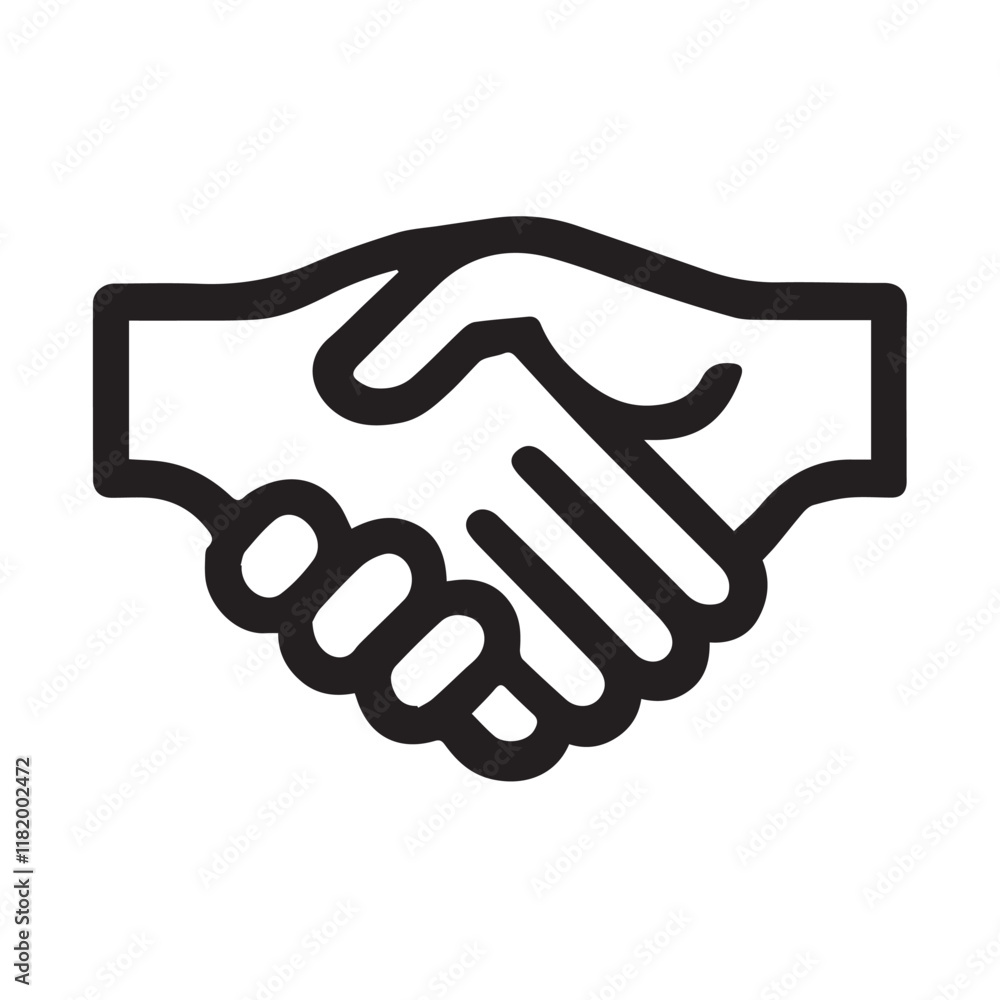 Simple black Vector Illustration of a Business Handshake Simple black Vector Illustration of a Business Handshake