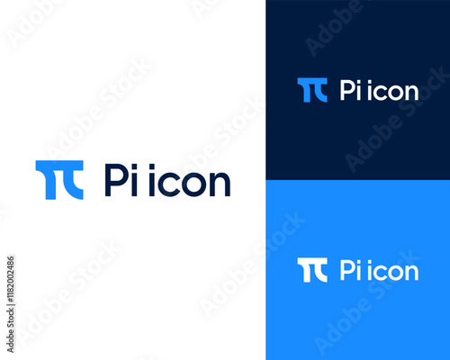 Pi Symbol Math Equation Algebra Mathematics Icon Modern Simple Vector Logo Design Illustration