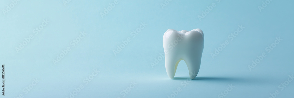 Dentist Background with Tooth on Blue Surface Dentist Background with Tooth on Blue Surface