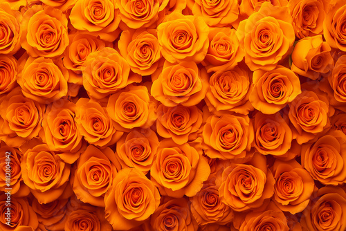 Fototapeta Naklejka Na Ścianę i Meble -  orange roses background for wedding decoration
