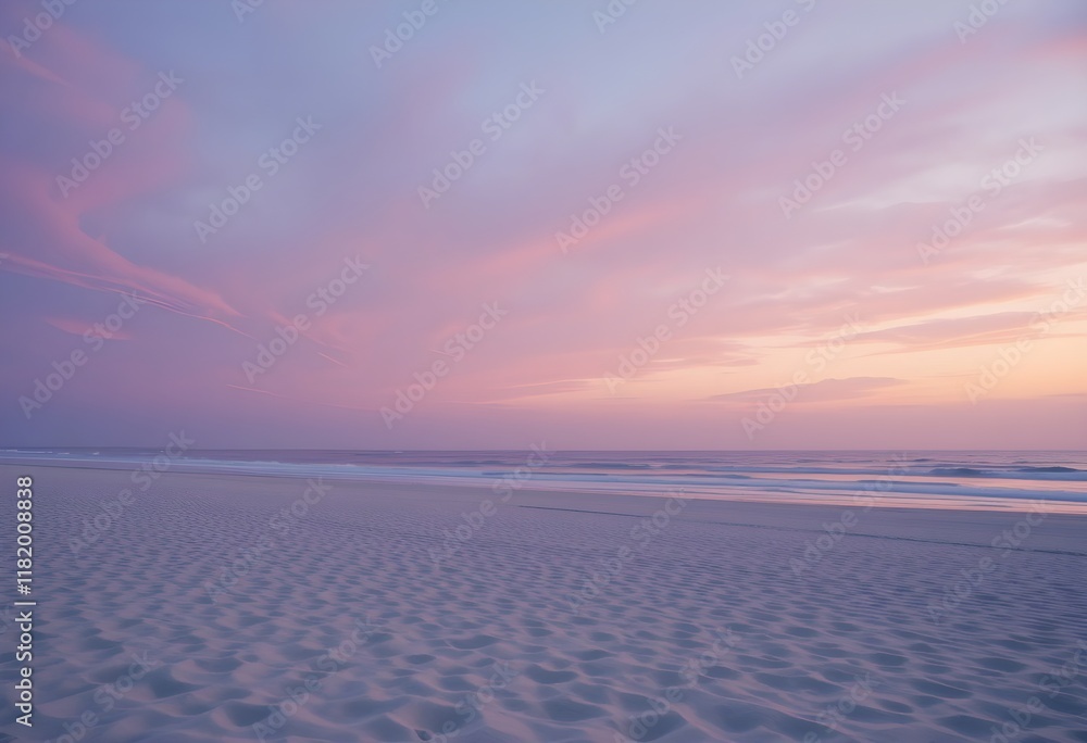 Isolated beach at dusk, with the sky painted in lilac tones - 03 Isolated beach at dusk, with the sky painted in lilac tones - 03