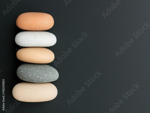 Stacked pebbles representing balance and tranquility. photo