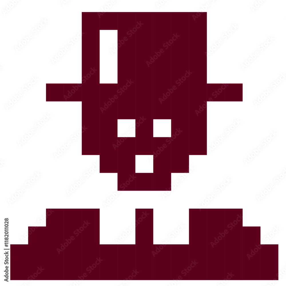 Obraz premium Icône de maire style pixel art